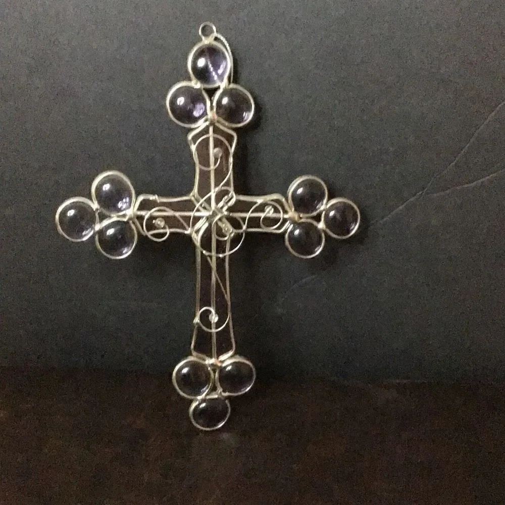 Ornate colored glass Cross beautifully made